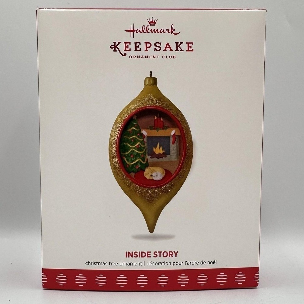 Hallmark Keepsake Inside Story 2017 Christmas Ornament Club Exclusive Dog Cat‎